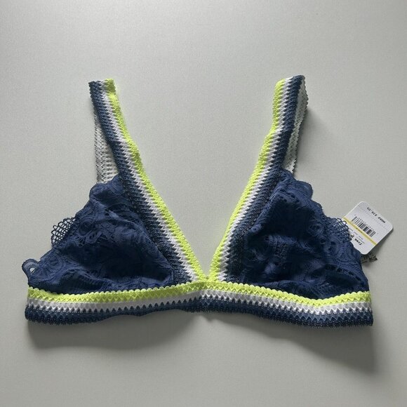 Free People Intimates Women's Mika Bralette Blue Jean Baby New Size Medium - Picture 1 of 10